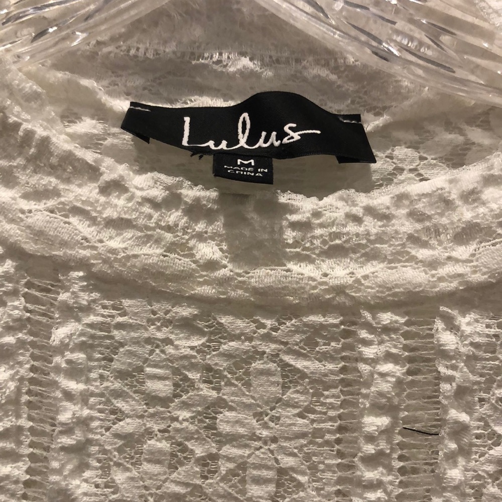 White lace long sleeve shirt